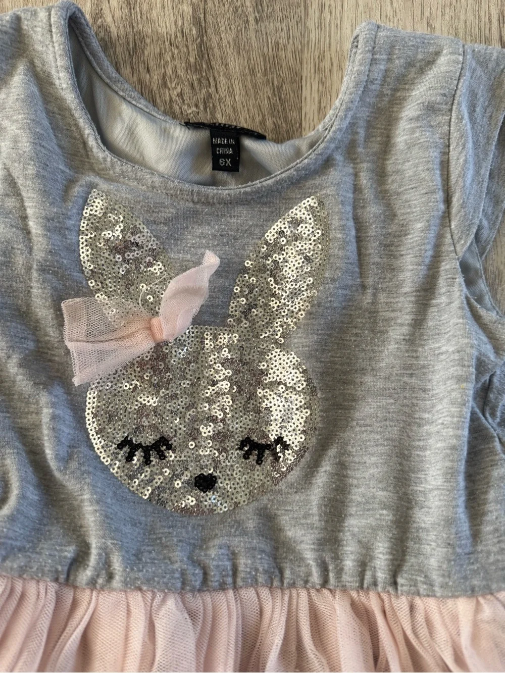 Zunie Grey Top with Light Pink Tulle Skirt Girls Dress